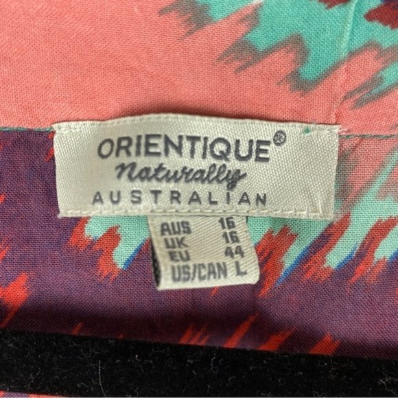 ORIENTIQUE Naturally Australian Multi Coloured Aztec Button Down - Picture 5 of 9